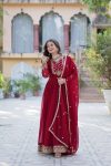 ATTRACTIVE BLOOMING GEORGETTE EMBROIDERY SEQUENCE WORK GOWN WITH DUPATTA PARTY WEAR WHOLESALE PRICE ETHNIC GARMENT (4)