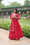 ATTRACTIVE BLOOMING GEORGETTE EMBROIDREY SEQUENCE WORK GOWN WITH DUPATTA PARTY WEAR WHOLESALE PRICE ETHNIC GARMENT (1)