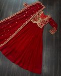 ATTRACTIVE BLOOMING GEORGETTE EMBROIDREY SEQUENCE WORK GOWN WITH DUPATTA PARTY WEAR WHOLESALE PRICE ETHNIC GARMENT (1)