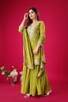 ATTRACTIVE GEORGETTE EMBROIDERY SEQUENCE WORK TOP SHARARA WITH DUPATTA FESTIVE WEAR WHOLESALE PRICE ETHNIC GARMENT (3)