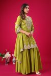 ATTRACTIVE GEORGETTE EMBROIDERY SEQUENCE WORK TOP SHARARA WITH DUPATTA FESTIVE WEAR WHOLESALE PRICE ETHNIC GARMENT (3)