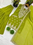 ATTRACTIVE GEORGETTE EMBROIDERY SEQUENCE WORK TOP SHARARA WITH DUPATTA FESTIVE WEAR WHOLESALE PRICE ETHNIC GARMENT (3)