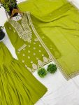 ATTRACTIVE GEORGETTE EMBROIDERY SEQUENCE WORK TOP SHARARA WITH DUPATTA FESTIVE WEAR WHOLESALE PRICE ETHNIC GARMENT (3)