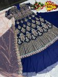 ATTRACTIVE GEORGETTE EMBROIDREY SEQUENCE WORK SEMI STITCHED TOP LEHENGA WITH DUPATTA PARTY WEAR WHOLESALE PRICE ETHNIC GARMENT (3)