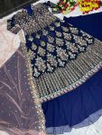 ATTRACTIVE GEORGETTE EMBROIDREY SEQUENCE WORK SEMI STITCHED TOP LEHENGA WITH DUPATTA PARTY WEAR WHOLESALE PRICE ETHNIC GARMENT (3)