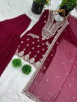 ATTRACTIVE GEORGETTE EMBROIDREY SEQUENCE WORK TOP SHARARA WITH DUPATTA PARTYWEAR WHOLESALE PRICE ETHNIC GARMENT (9)
