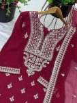 ATTRACTIVE GEORGETTE EMBROIDREY SEQUENCE WORK TOP SHARARA WITH DUPATTA PARTYWEAR WHOLESALE PRICE ETHNIC GARMENT (9)