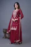 ATTRACTIVE GEORGETTE EMBROIDREY SEQUENCE WORK TOP SHARARA WITH DUPATTA PARTYWEAR WHOLESALE PRICE ETHNIC GARMENT (9)