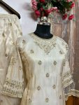 ATTRACTIVE SHIMMER SILK SEQUENCE ZARI EMBROIDERY WORK TOP PALAZZO WITH DUPATTA PARTY WEAR WHOLESALE PRICE ETHNIC GARMENT (18)