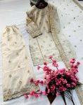 ATTRACTIVE SHIMMER SILK SEQUENCE ZARI EMBROIDERY WORK TOP PALAZZO WITH DUPATTA PARTY WEAR WHOLESALE PRICE ETHNIC GARMENT (18)