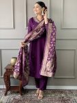 ATTRACTIVE VISCOSE CHANDERI SILK BEADS HAND WORK TOP BOTTOM WITH DUPATTA PARTY WEAR WHOLESALE PRICE ETHNIC GARMENT (6)