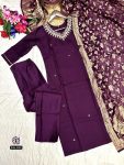 ATTRACTIVE VISCOSE CHANDERI SILK BEADS HAND WORK TOP BOTTOM WITH DUPATTA PARTY WEAR WHOLESALE PRICE ETHNIC GARMENT (6)