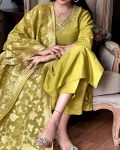 ATTRACTIVE VISCOSE CHANDERI SILK BEADS HAND WORK TOP BOTTOM WITH DUPATTA PARTY WEAR WHOLESALE PRICE ETHNIC GARMENT (4)