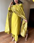 ATTRACTIVE VISCOSE CHANDERI SILK BEADS HAND WORK TOP BOTTOM WITH DUPATTA PARTY WEAR WHOLESALE PRICE ETHNIC GARMENT (4)