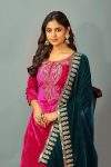 ATTRACTIVE VISCOSE VELVET SEQUENCE EMBROIDERY WORK TOP BOTTOM WITH DUPATTA FESTIVE WEAR WHOLESALE PRICE ETHNIC GARMENT (6)