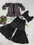 CHINON SILK EMBROIDERY WORK BLOUSE SHARARA WITH KOTI PARTY WEAR WHOLESALE PRICE ETHNIC GARMENT (3)