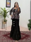 CHINON SILK EMBROIDERY WORK BLOUSE SHARARA WITH KOTI PARTY WEAR WHOLESALE PRICE ETHNIC GARMENT (3)