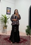 CHINON SILK EMBROIDERY WORK BLOUSE SHARARA WITH KOTI PARTY WEAR WHOLESALE PRICE ETHNIC GARMENT (3)