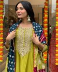 DEISGNER VISCOSE CHANDERI SEQUENCE CODING EMBROIDERY WORK TOP BOTTOM WITH DUPATTA FESTIVE WEAR WHOLESALE PRICE ETHNIC GARMENT (5)