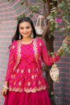 DESIGNER BHANDEJ EMBROIDERY THREAD WORK PEPLUM STYLE TOP LEHENGA WITH KOTI PARTY WEAR WHOLESALE PRICE ETHNIC GARMENT (6)