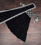 DESIGNER BLOOMING GEORGETTE JACQUARD SEQUENCE EMBROIDERY WORK GOWN WITH DUPATTA PARTY WEAR WHOLESALE PRICE ETHNIC GARMENT (9)