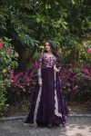 DESIGNER BLOOMING GEORGETTE JACQUARD SEQUENCE EMBROIDERY WORK GOWN WITH DUPATTA PARTY WEAR WHOLESALE PRICE ETHNIC GARMENT (14)