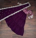 DESIGNER BLOOMING GEORGETTE JACQUARD SEQUENCE EMBROIDERY WORK GOWN WITH DUPATTA PARTY WEAR WHOLESALE PRICE ETHNIC GARMENT (14)