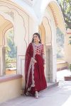 DESIGNER BLOOMING GEORGETTE JACQUARD SEQUENCE EMBROIDERY WORK GOWN WITH DUPATTA PARTY WEAR WHOLESALE PRICE ETHNIC GARMENT (24)