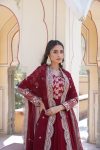 DESIGNER BLOOMING GEORGETTE JACQUARD SEQUENCE EMBROIDERY WORK GOWN WITH DUPATTA PARTY WEAR WHOLESALE PRICE ETHNIC GARMENT (24)