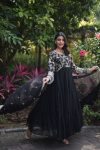 DESIGNER BLOOMING GEORGETTE JACQUARD SEQUENCE EMBROIDERY WORK GOWN WITH DUPATTA PARTY WEAR WHOLESALE PRICE ETHNIC GARMENT (9)