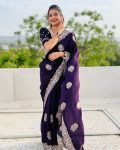 DESIGNER BLOOMING VICHITRA ZARI THREAD WITH STONE WORK SAREE WITH UNSTITCHED BLOUSE PARTY WEAR WHOLESALE PRICE ETHNIC GARMENT (5)