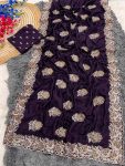 DESIGNER BLOOMING VICHITRA ZARI THREAD WITH STONE WORK SAREE WITH UNSTITCHED BLOUSE PARTY WEAR WHOLESALE PRICE ETHNIC GARMENT (5)