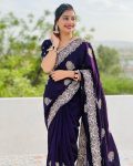 DESIGNER BLOOMING VICHITRA ZARI THREAD WITH STONE WORK SAREE WITH UNSTITCHED BLOUSE PARTY WEAR WHOLESALE PRICE ETHNIC GARMENT (5)
