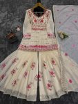 DESIGNER CHANDERI COTTON SEQUENCE WORK TOP SHARARA WITH DUPATTA FESTIVE WEAR WHOLESALE PRICE ETHNIC GARMENT (5)