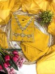 DESIGNER CHANDERI SILK EMBROIDERY WORK TOP BOTTOM WITH DUPATTA PARTY WEAR WHOLESALE PRICE ETHNIC GARMENT (4)