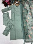 DESIGNER CHANDERI SILK EMBROIDERY WORK TOP BOTTOM WITH DUPATTA PARTY WEAR WHOLESALE PRICE ETHNIC GARMENT (6)