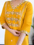 DESIGNER CHANDERI SILK EMBROIDERY WORK TOP BOTTOM WITH DUPATTA PARTY WEAR WHOLESALE PRICE ETHNIC GARMENT (4)