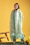 DESIGNER CHANDERI SILK EMBROIDERY WORK TOP BOTTOM WITH DUPATTA PARTY WEAR WHOLESALE PRICE ETHNIC GARMENT (6)