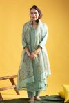 DESIGNER CHANDERI SILK EMBROIDERY WORK TOP BOTTOM WITH DUPATTA PARTY WEAR WHOLESALE PRICE ETHNIC GARMENT (6)
