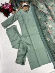DESIGNER CHANDERI SILK EMBROIDERY WORK TOP BOTTOM WITH DUPATTA PARTY WEAR WHOLESALE PRICE ETHNIC GARMENT (6)