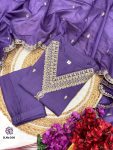 DESIGNER CHANDERI SILK EMBROIDERY WORK TOP BOTTOM WITH DUPATTA PARTY WEAR WHOLESALE PRICE ETHNIC GARMENT (4)
