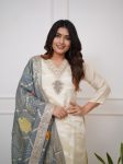 DESIGNER CHANDERI SILK EMBROIDREY WORK TOP BOTTOM WITH DUPATTA PARTY WEAR WHOLESALE PRICE ETHNIC GARMENT (3)