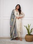 DESIGNER CHANDERI SILK EMBROIDREY WORK TOP BOTTOM WITH DUPATTA PARTY WEAR WHOLESALE PRICE ETHNIC GARMENT (3)