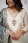 DESIGNER CHANDERI SILK EMBROIDREY WORK TOP BOTTOM WITH DUPATTA PARTY WEAR WHOLESALE PRICE ETHNIC GARMENT (3)