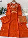 DESIGNER CHANDERI SILK SEQUENCE EMBROIDERY CODING WORK TOP BOTTOM WITH DUPATTA PARTY WEAR WHOLESALE PRICE ETHNIC GARMENT (2)