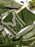 DESIGNER CHANDERI SILK SEQUENCE EMBROIDERY CODING WORK TOP BOTTOM WITH DUPATTA PARTY WEAR WHOLESALE PRICE ETHNIC GARMENT (11)