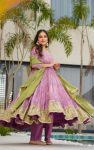 DESIGNER CHINON DIGITAL PRINT WITH EMBROIDERY SEQUENCE DESIGN WORK GOWN WITH DUPATTA FESTIVE WEAR WHOLESALE PRICE ETHNIC GARMENT (2)