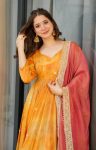 DESIGNER CHINON DIGITAL PRINT WITH EMBROIDERY SEQUENCE DESIGN WORK GOWN WITH DUPATTA FESTIVE WEAR WHOLESALE PRICE ETHNIC GARMENT (11)
