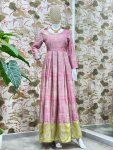 DESIGNER CHINON DIGITAL PRINT WITH EMBROIDERY SEQUENCE DESIGN WORK GOWN WITH DUPATTA FESTIVE WEAR WHOLESALE PRICE ETHNIC GARMENT (2)