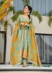 DESIGNER CHINON DIGITAL PRINT WITH EMBROIDERY SEQUENCE DESIGN WORK GOWN WITH DUPATTA FESTIVE WEAR WHOLESALE PRICE ETHNIC GARMENT (3)